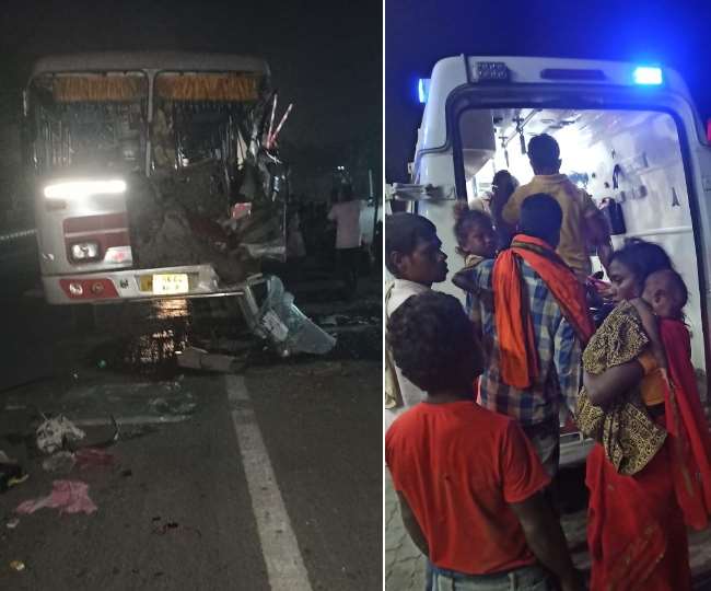 Bus carrying migrant workers from Haryana to Bihar collided with truck in Delhi Chandigarh national highway and 20 serious