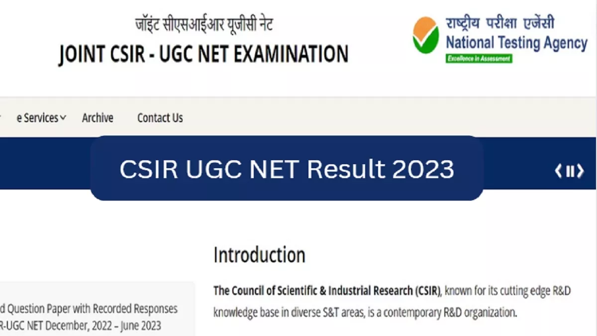 Csir ugc net result 2023 csirnet nta