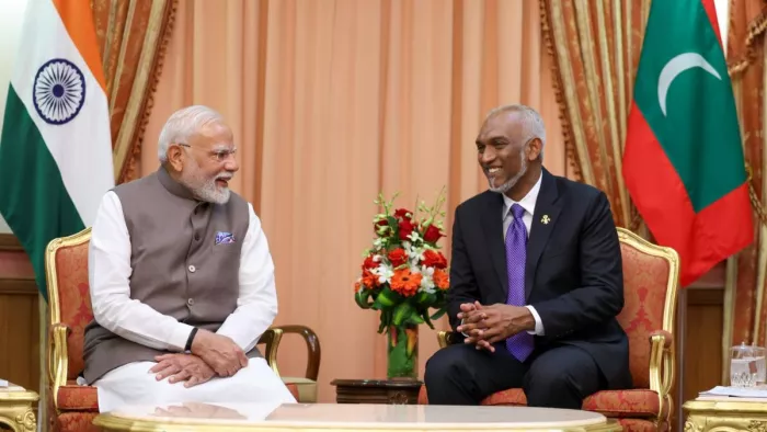 मालदीव के प्रेसिडेंट मुइज्जू पीएम मोदी के फैन हो गए (फोटो: @PMOIndia)
