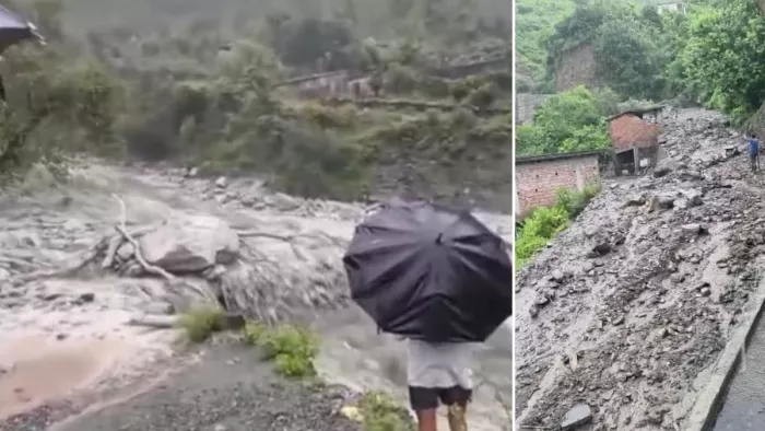 जिला चंबा के भलेई क्षेत्र में बादल फटने से मची तबाही। जागरण