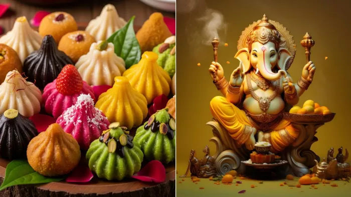 Ganesh Chaturthi 2025 पर गणेश भगवान को लगाएं ये भोग (Image Credit- Freepik/AI Generated)
