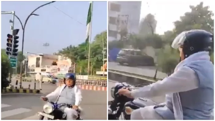 करनाल की सड़कों पर दौड़ाई सीएम मनोहर लाल ने दौड़ाई बुलेट