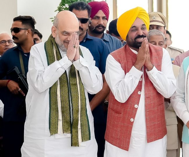 Amit Shah and Bhagwant Mann in Northern Zonal Council meeting