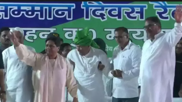 जींद में मायावती ने भाजपा और कांग्रेस पर बोला हमला।