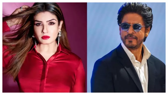 रवीना टंडन और शाह रुख खान .
