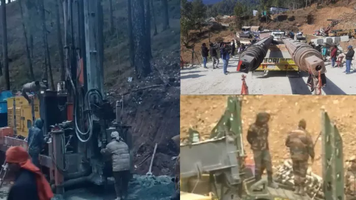 वर्टिकल ड्रिलिंग के जरिए 15 मीटर नीचे तक की दूरी तय करने में कामयाब रही बचाव टीम