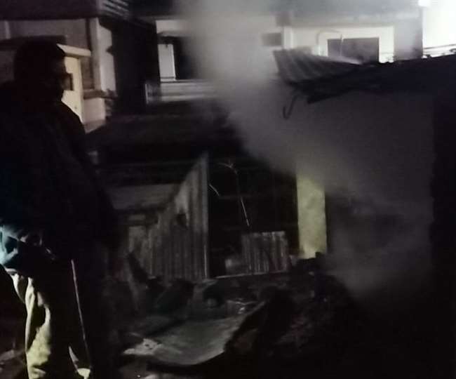 thief entered inside by breaking door at kangra when he did not find anything house set on fire