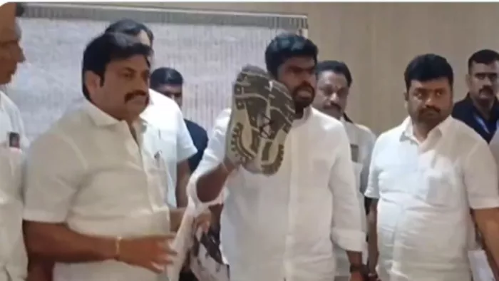 तमिलनाडु भाजपा के अध्यक्ष के. अन्नामलाई ने डीएमके सरकार पर निशाना साधा है।(फोटो सोर्स: एएनआई)