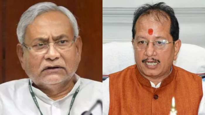 बिहार के सीएम नीतीश कुमार और डिप्टी सीएम विजय कुमार सिन्हा। फाइल फोटो- PTI