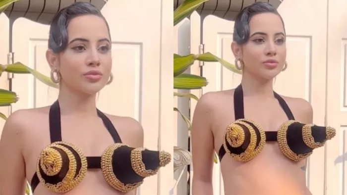 Uorfi Javed Cone Look Bralette: उर्फी जावेद टीवी एक्ट्रेस है।