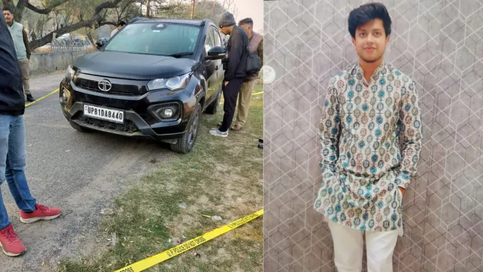 Aligarh News: कार में मिला दवा व्यापारी के बेटे का शव।