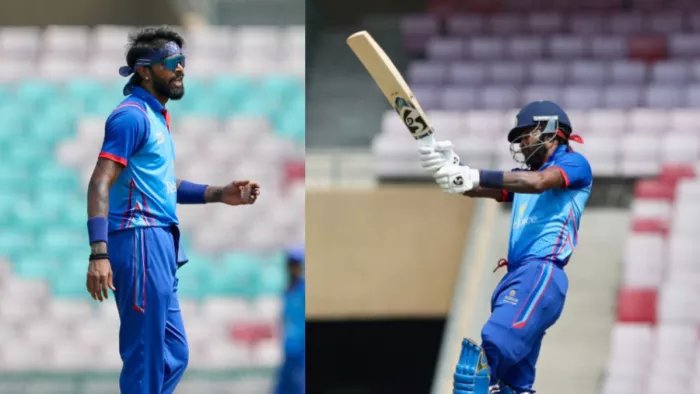Hardik Pandya: हार्दिक पांड्या ने कमबैक मैच में मचाया धमाल।
