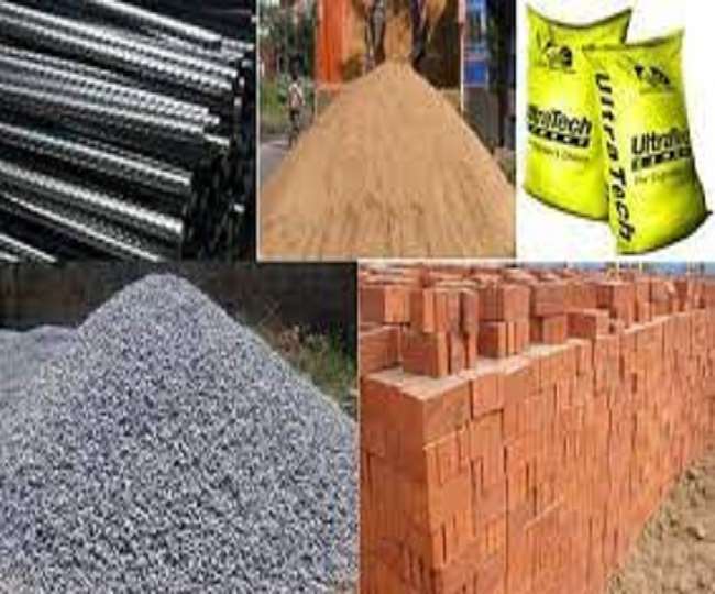 sariya, cement, morang aur eit/bricks ka rate