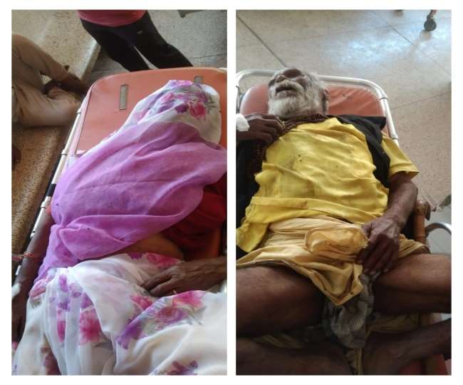 two old persons were suffering in colvin hospital of prayagraj but doctors did not admitted them