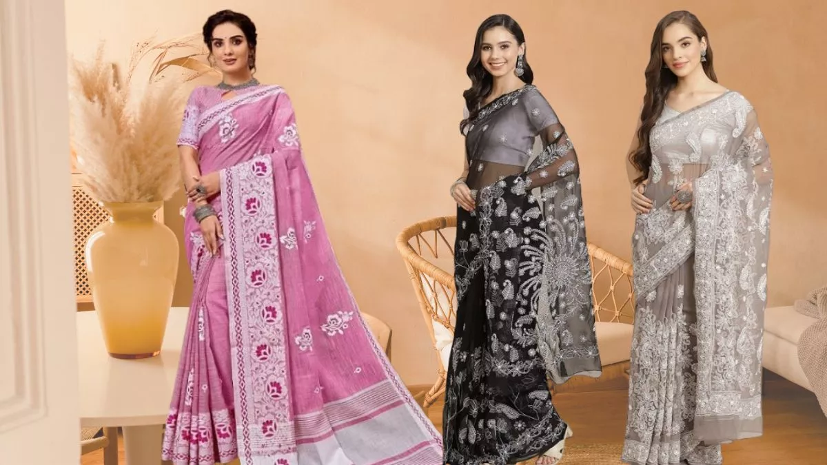 Chikankari Sarees Online: इन ट्रेंडी साड़ी के लेटेस्ट डिज़ाइन हैं बेहद खूबसूरत, जरूर करें ट्राई