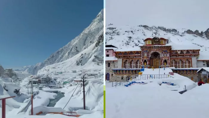 बद्रीनाथ धाम में तेजी से पिघल रही है बर्फ, निर्माण कार्य की जल्द होगी शुरुआत