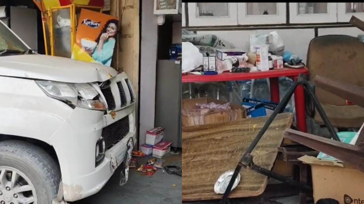 panic accident panchkula speeding car entered two shops many people death 80 year old man youth died died