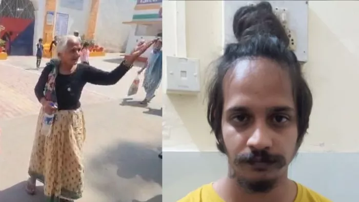 जेल में सहिला से मिलने पहुंचीं उसकी नानी। - वीडियो ग्रैब