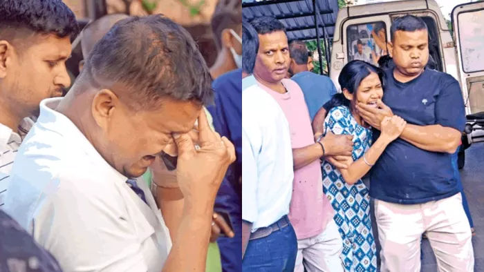 अनिल महतो की मौत के बाद रिम्स में रोते उनके भाई और स्वजन l (जागरण)