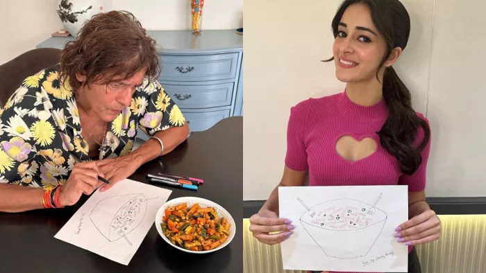 Chunky Pandey Ananya Panday Pasta Art, Chunky Pandey, Ananya Panday Pasta Art