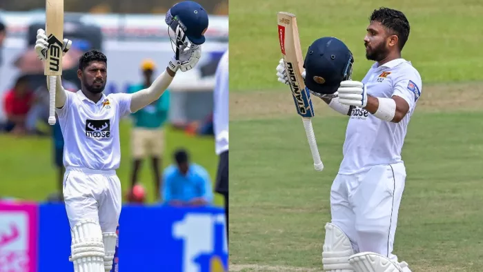 Nishan Madushka और Kusal Mendis ने आयरलैंड के खिलाफ जड़े दोहरे शतक। फोटो- एपी
