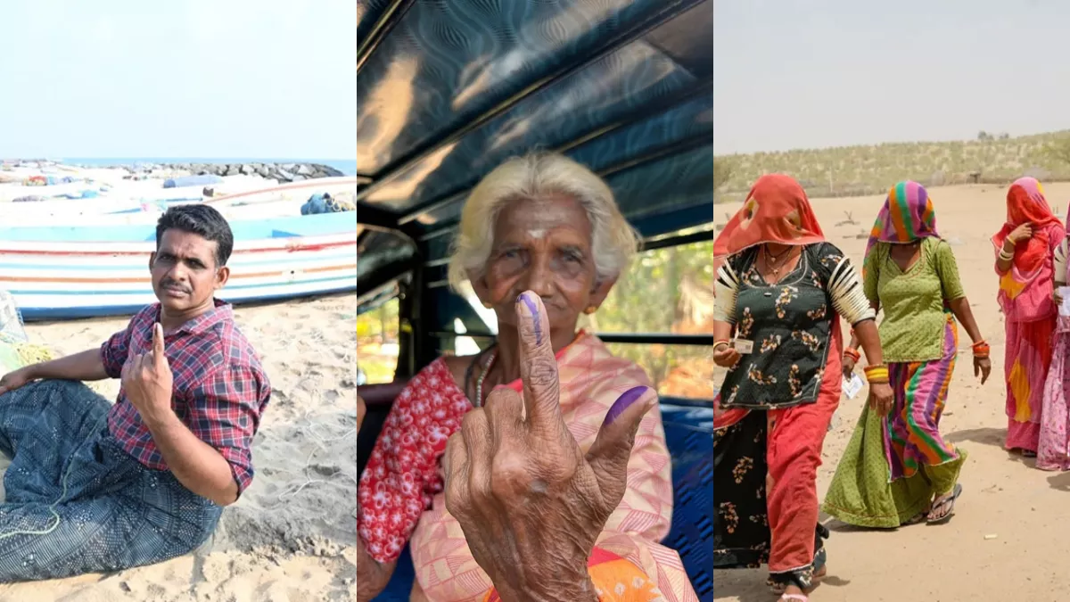 भारत भाग्य विधाता हूं, मैं देश का मतदाता हूं..., रेगिस्तान से समंदर तक तस्वीरों में झांकता मजबूत लो​कतंत्र