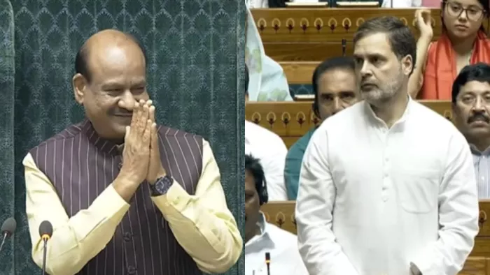 राहुल गांधी ने आपातकाल मुद्दे पर लोकसभा अध्यक्ष से की मुलाकाता। फाइल फोटो।