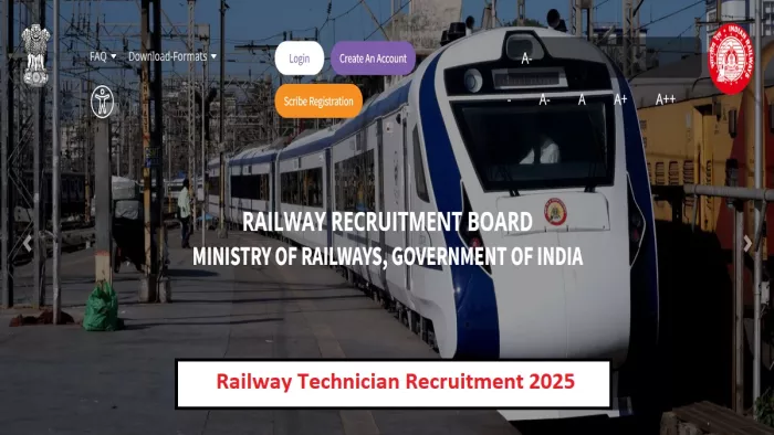 RRB Technician Recuritment 2025 के लिए यहां से करें अप्लाई।