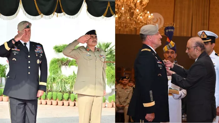 पाकिस्तान दौरे पर अमेरिकी सेंट्रल कमांड (USCENTCOM) के प्रमुख जनरल माइकल कुरिल्ला। फोटो- सोशल मीडिया