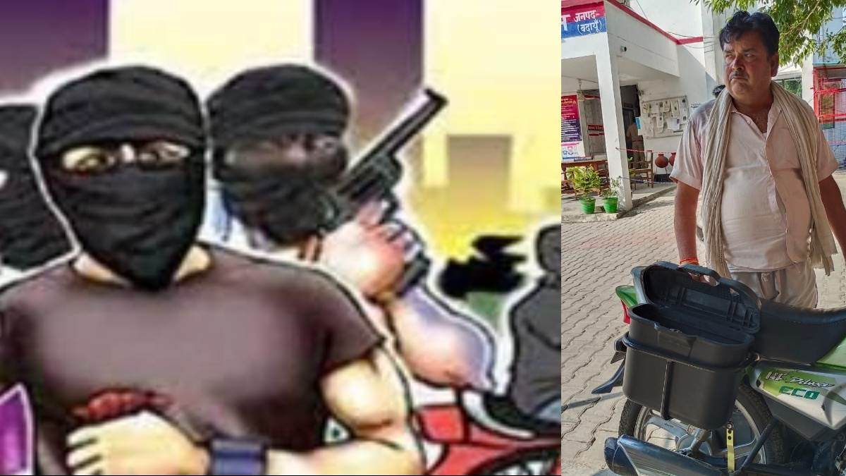 robbery in badaun in film style bike riders robbed liquor salesman badaun crime news