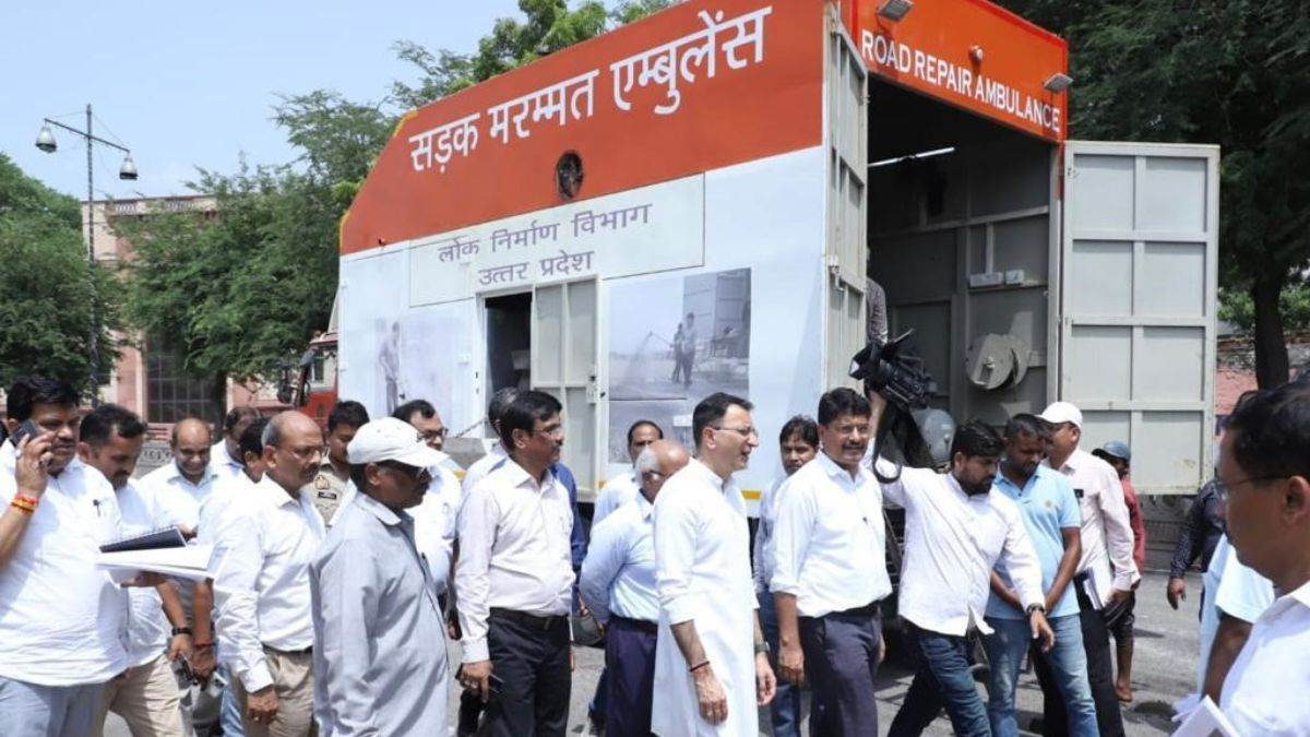 road repair in up by ambulance five kilometer road will be pothole free in a day