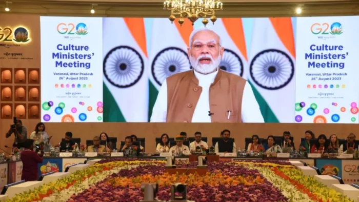 प्रधानमंत्री मोदी के वीडियो संदेश से शुरू हुई जी-20 संस्कृति मंत्री समूह की बैठक। -जागरण