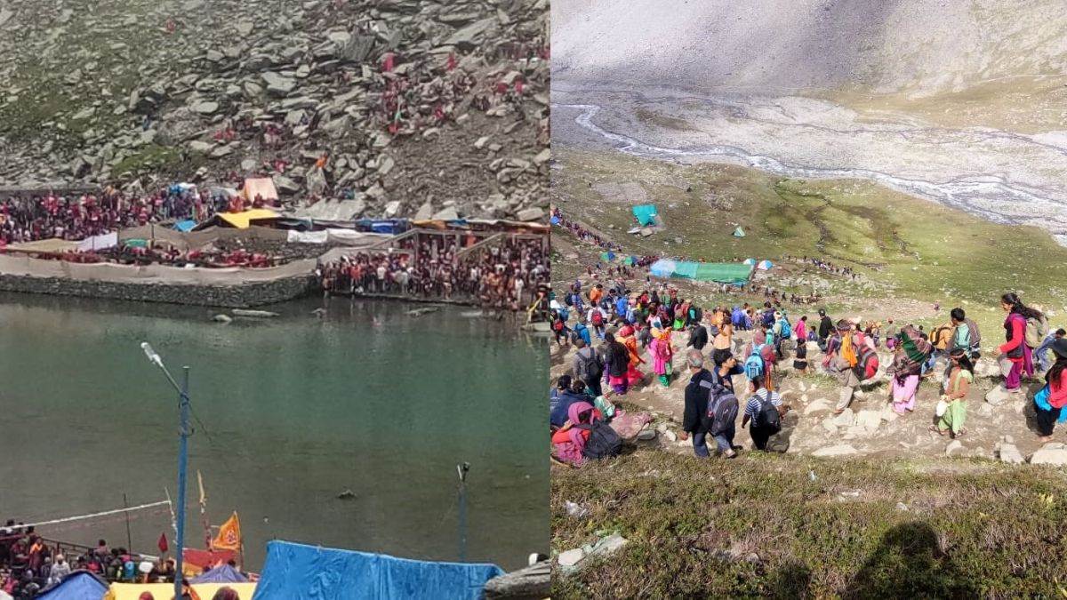 manimahesh yatra 2024 over a lakh devotees take holy dip in dal lake