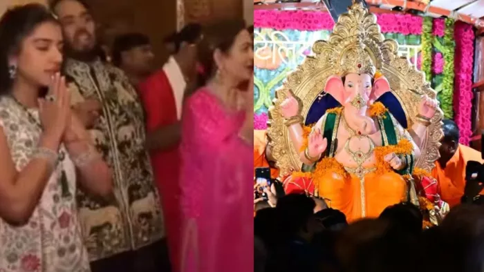 अंबानी परिवार में गणेश चतुर्थी के मौके पर विराजे Antilia Cha Raja, टाइट  सिक्योरिटी के बीच हुआ भव्य स्वागत - anant ambani radhika merchant bring  ganpati bappa home mukesh ambani ...