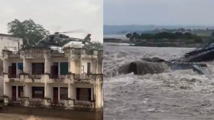माधोपुर हैडवर्क्स के चार गेट टूटे, एक कर्मचारी बहा।