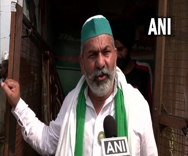 गाजीपुर बार्डर पर किसानों का भारत बंद पर विरोध प्रदर्शन। (फोटो: PTI)