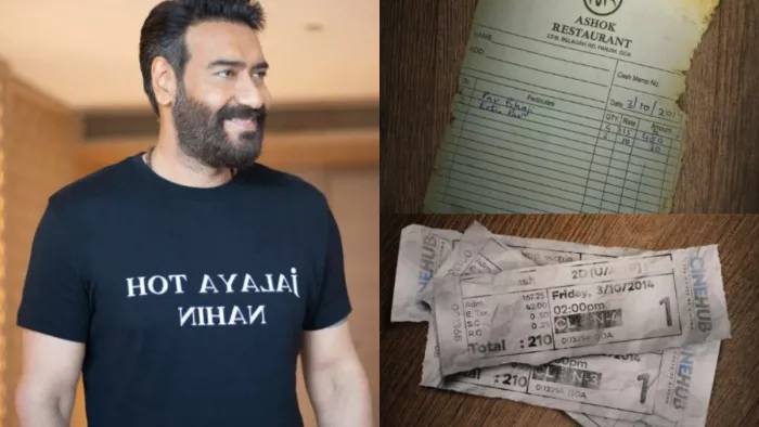 drishyam 2 actor ajay devgn teases fans from his old bills and bus ticket. Photo Credit/Instagram