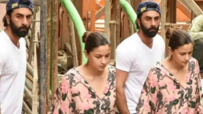 Alia Bhatt and Ranbir Kapoor reach their under construction house. photo source @manav.manglani instagram.