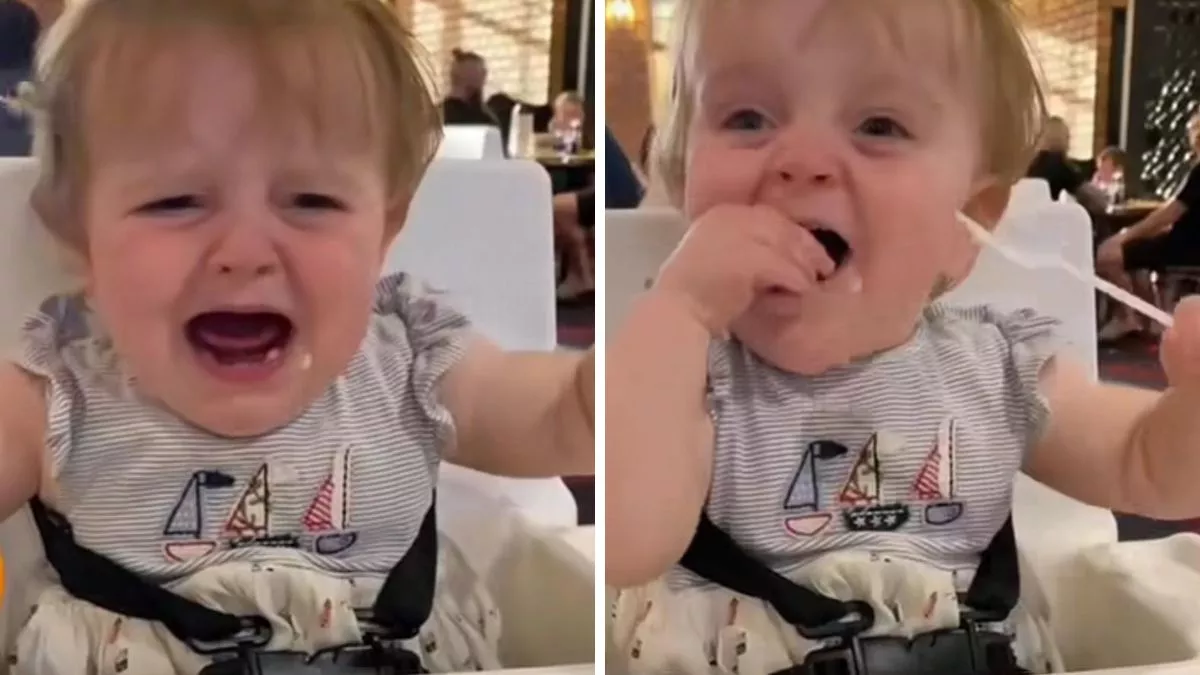 Viral Video: सामने से खाना हटते ही बच्ची ने रोना किया शुरू, वीडियो देख लोग हुए लोटपोट