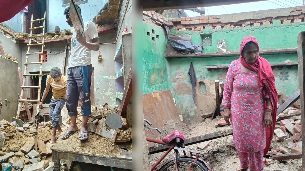 बारिश के बाद यमुनानगर में 5 घरों की छत गिरी, मचा हाहाकार, दो महिलाएं दबीं