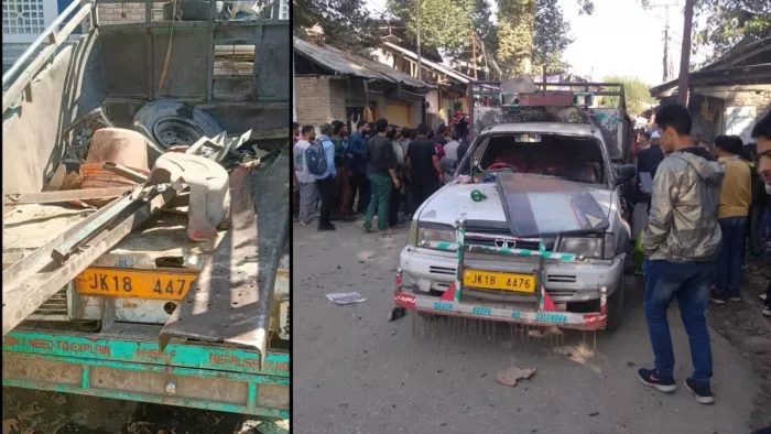 लारकीपोरा में गाड़ी के अंदर रखी मशीन में हुआ धमाका