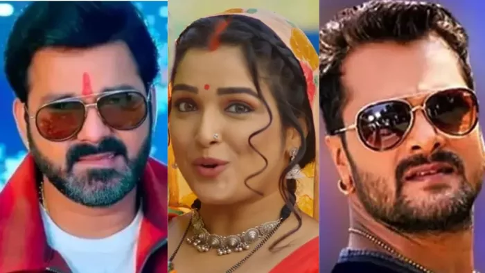 पवन सिंह, आम्रपाली दुबे और खेसारी लाल यादव। सौ. आर्काइव