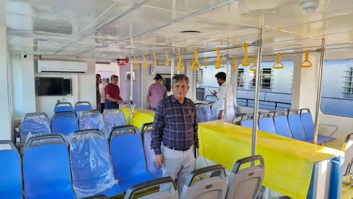 पटना पहुंचा बेहद खास इलेक्ट्रिक जहाज। फोटो जागरण