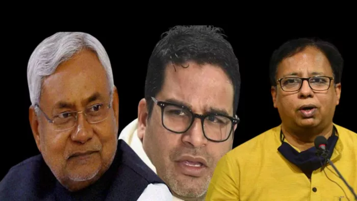 सीएम नीतीश कुमार, प्रशांत किशोर और बीजेपी प्रदेश अध्यक्ष संजय जायसवाल। फाइल फोटो