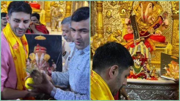 कार्तिक आर्यन ने लिया बप्पा का आशीर्वाद (Photo Credit: Instagram)