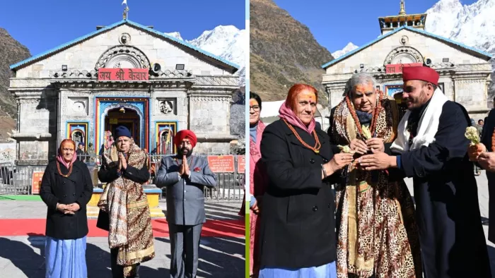 उपराष्ट्रपति ने किए बाबा केदार के दर्शन
