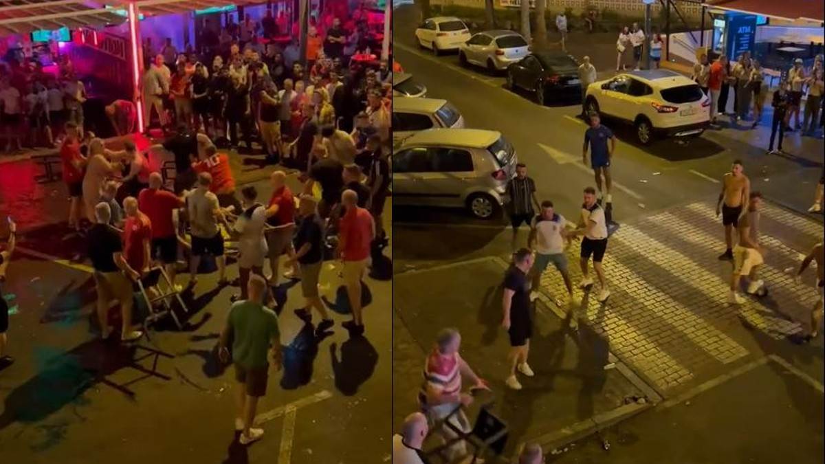 FIFA WC 2022 बीच चौराहे पर इंग्लैंड और वेल्स के फैंस भिड़े, जमकर चले