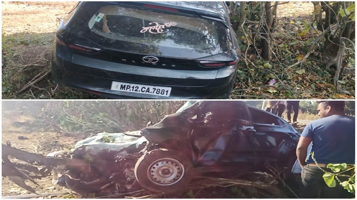 madhya pradesh forest department three employees killed as car hits tree in khandwa district