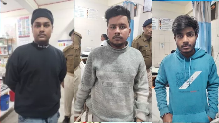 अश्लील वीडियो भेज कर ब्लैकमेल करने वाले तीन आरोपित।