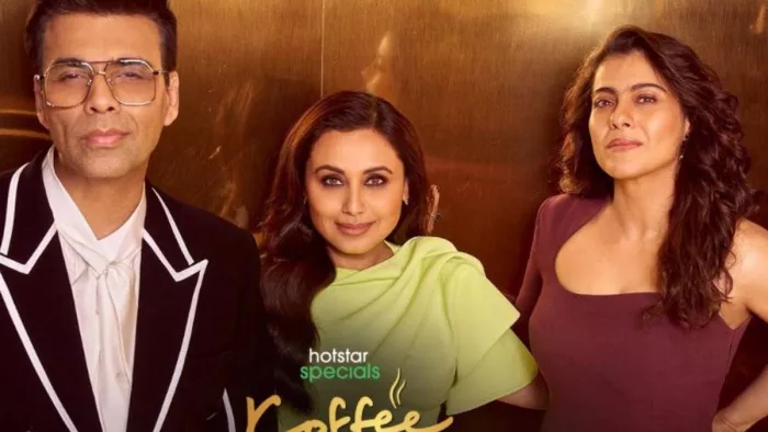 करण जौहर के शो में पहुंचीं रानी मुखर्जी और काजोल। फोटो क्रेडिट- इंस्टाग्राम